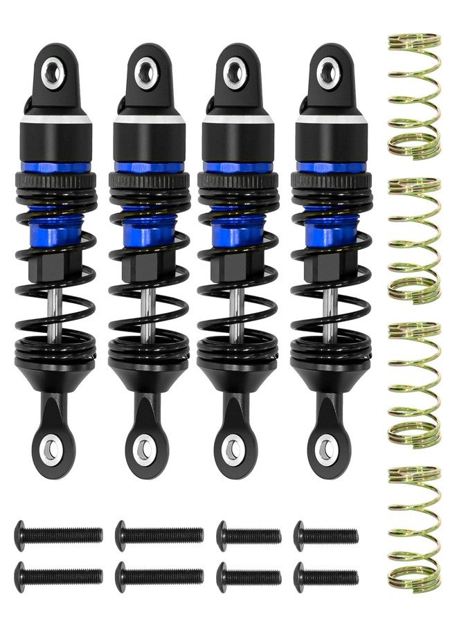 LRFHL Aluminum RC Shock Absorber Front Rear Adjustable Springs Shock Damper Upgrade Part for Traxxas 1/16 Mini Slash BL-2S 4x4 Short Course Truck 108164-1 (4PCS, Blue) - Image 1